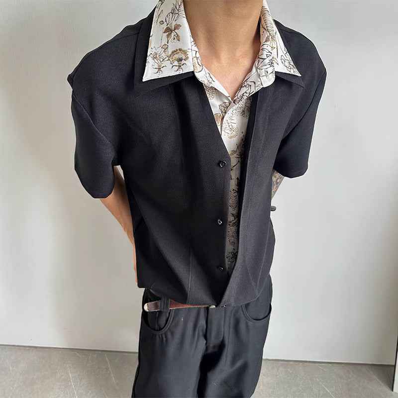 Flattering Black Linen Collared Casual Shirt