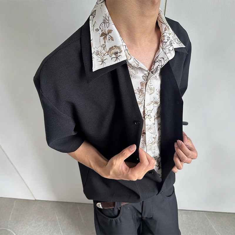 Flattering Black Linen Collared Casual Shirt