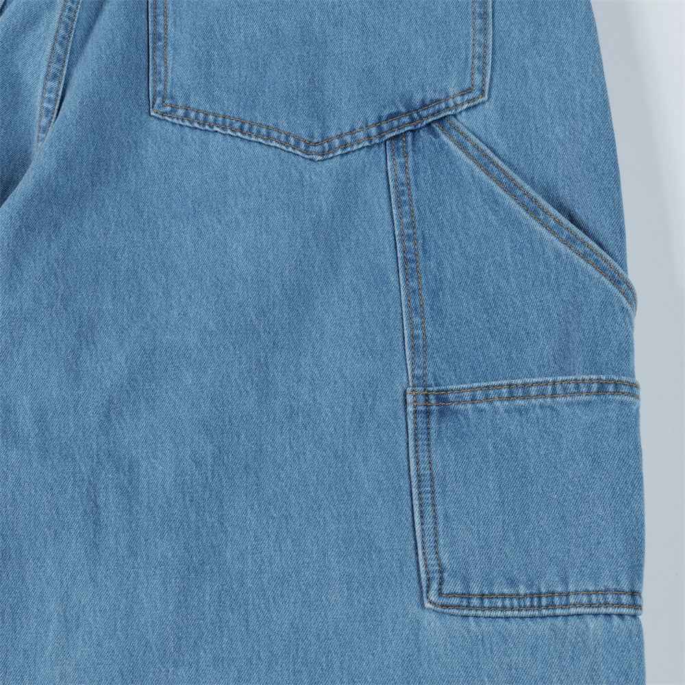 Distressed Streetwear Denim Wide-leg Cargo Jeans