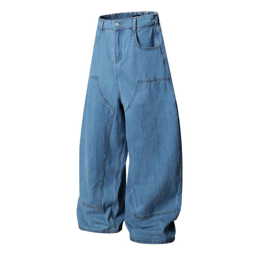 Distressed Streetwear Denim Wide-leg Cargo Jeans