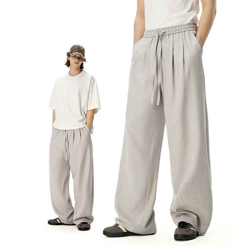 Retro Trendy Linen Straight Leg Sweatpants
