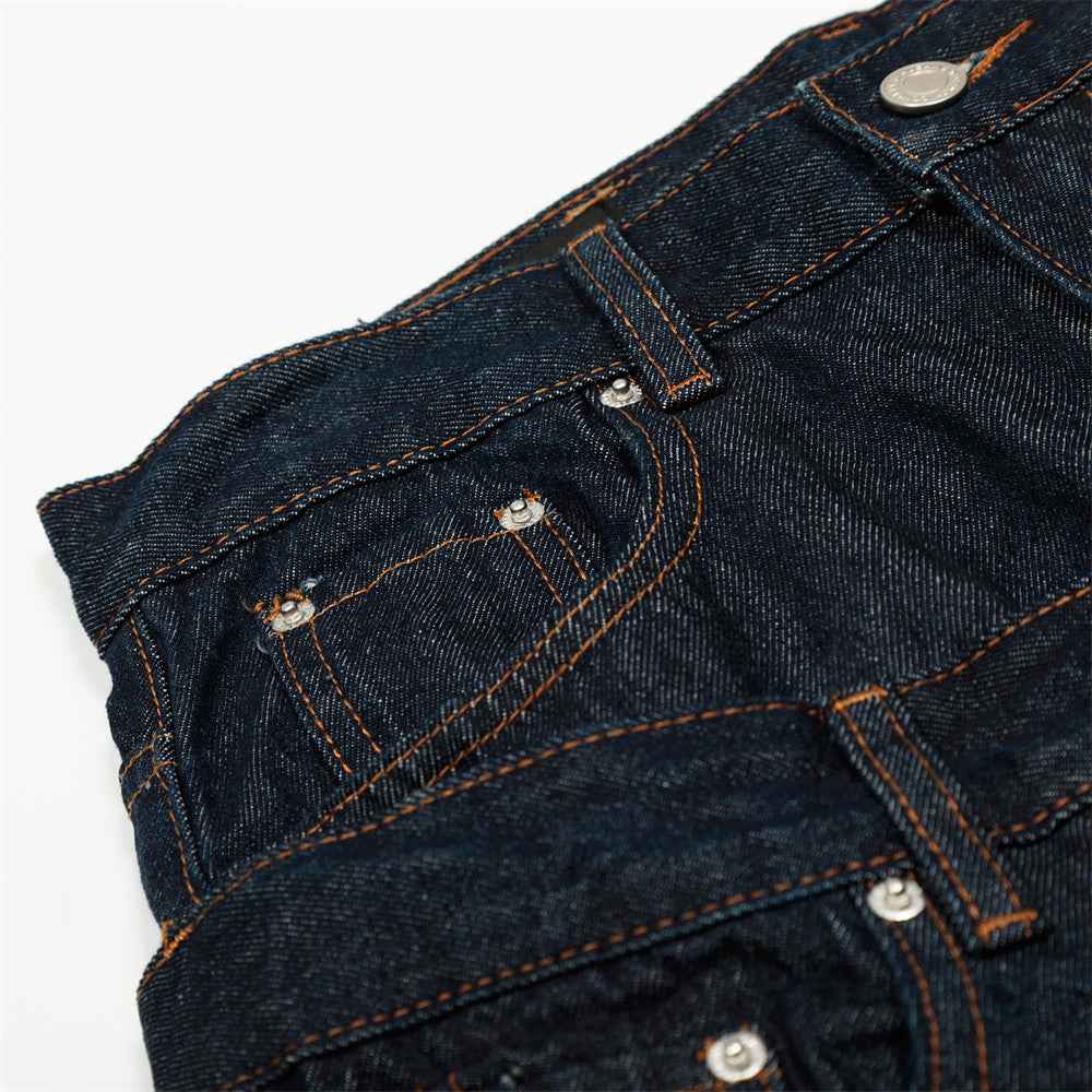 Trendy Spliced Waist Straight Wide Leg Jeans