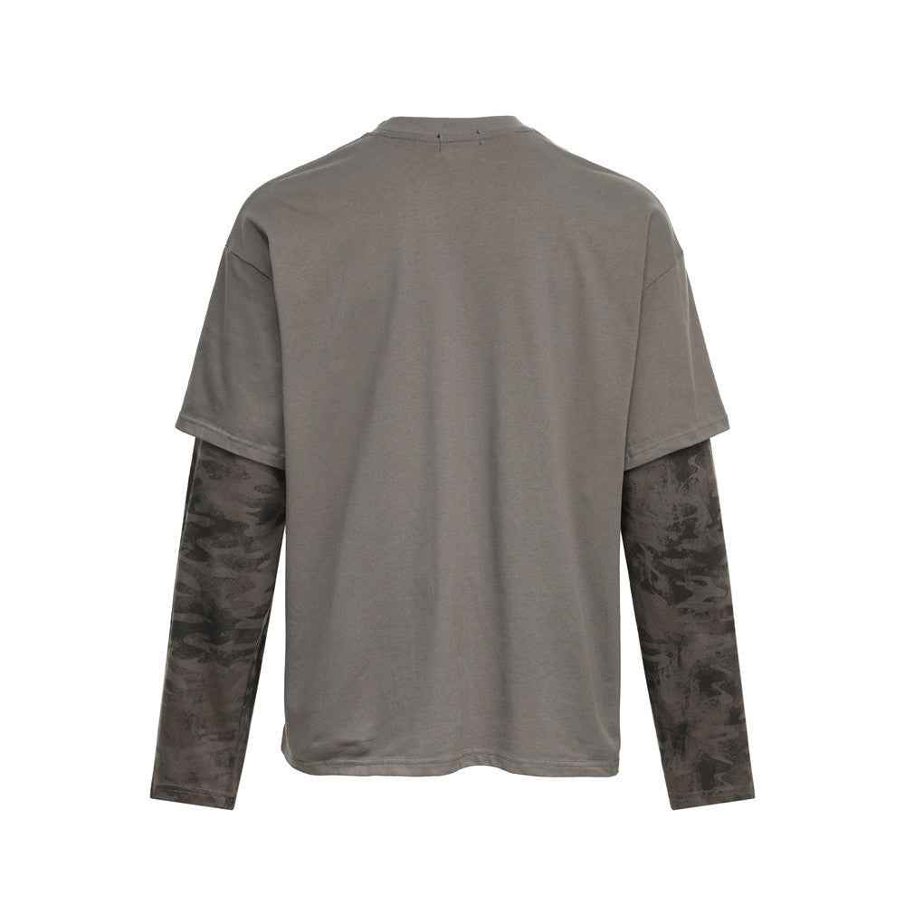 Punk Camo Distressed Loose Long Sleeve T-Shirt