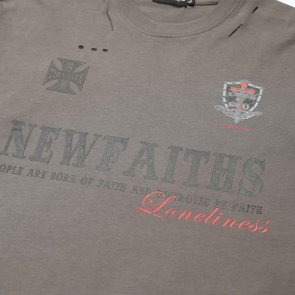 Punk Camo Distressed Loose Long Sleeve T-Shirt