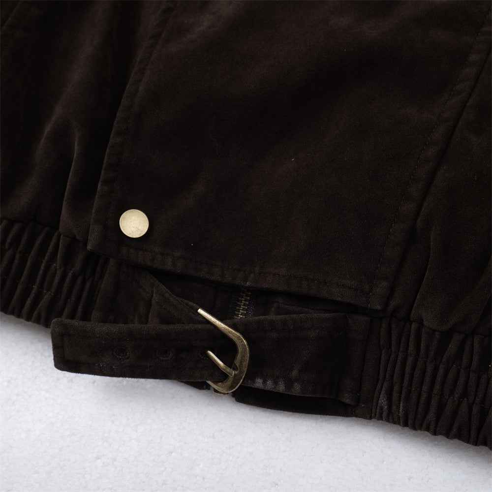 Stylish Cleanfit Irregular Zip-Up Jacket