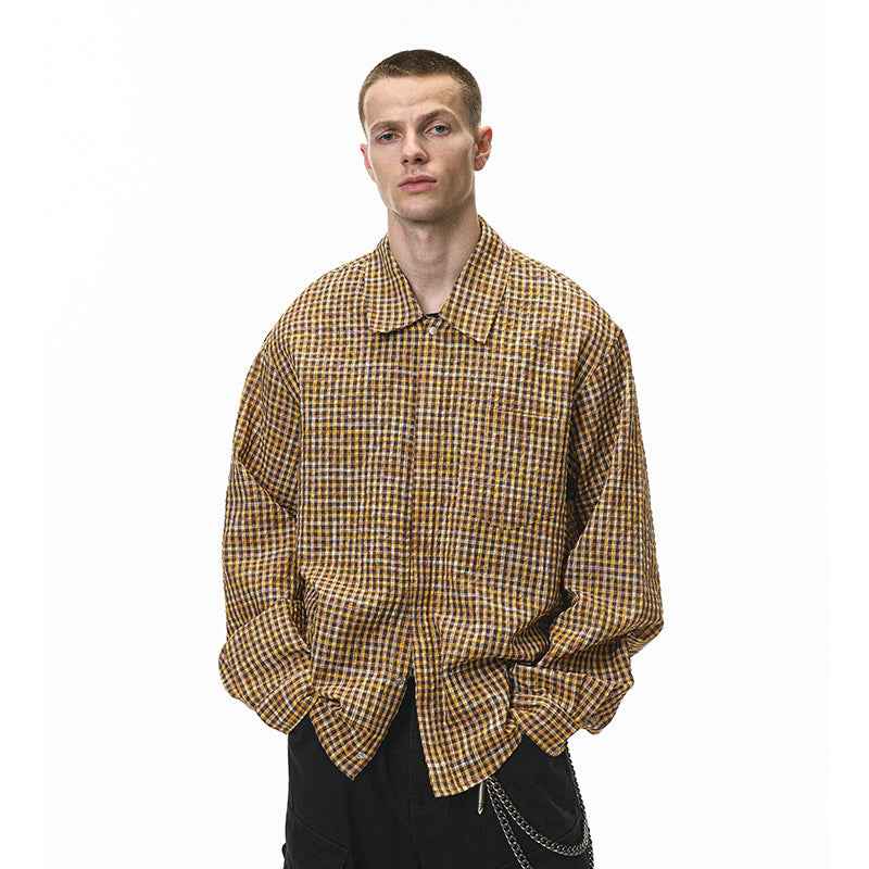 Stylish Plaid Button-Up Fall Casual Shirt