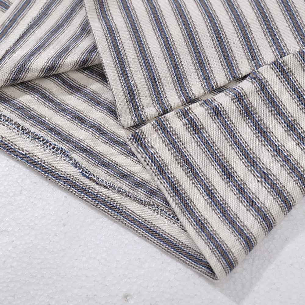 Striped Oversized Long Sleeve Casual T-Shirt