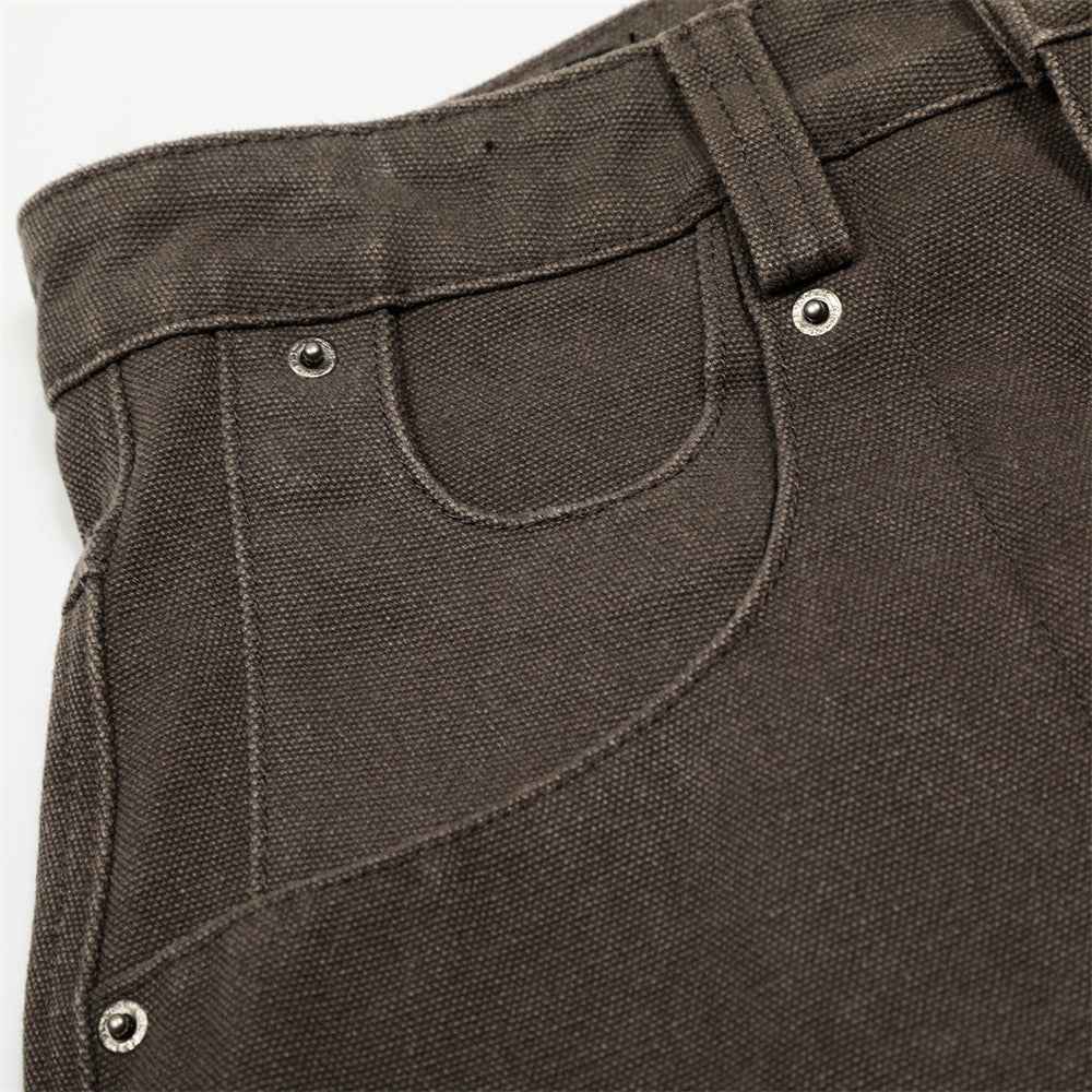 Streetwear Punk Deconstructed Pleated Wide Leg Jeans
