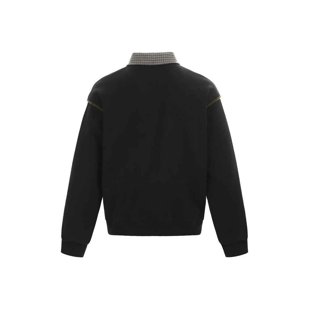 Men Stylish Oversized Plaid Collar Sweatshirt