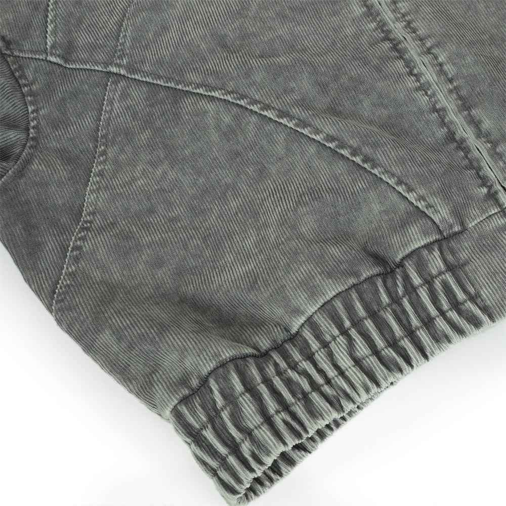 Vintage Distressed Zip-Up Hooded Washed Sweatshirt