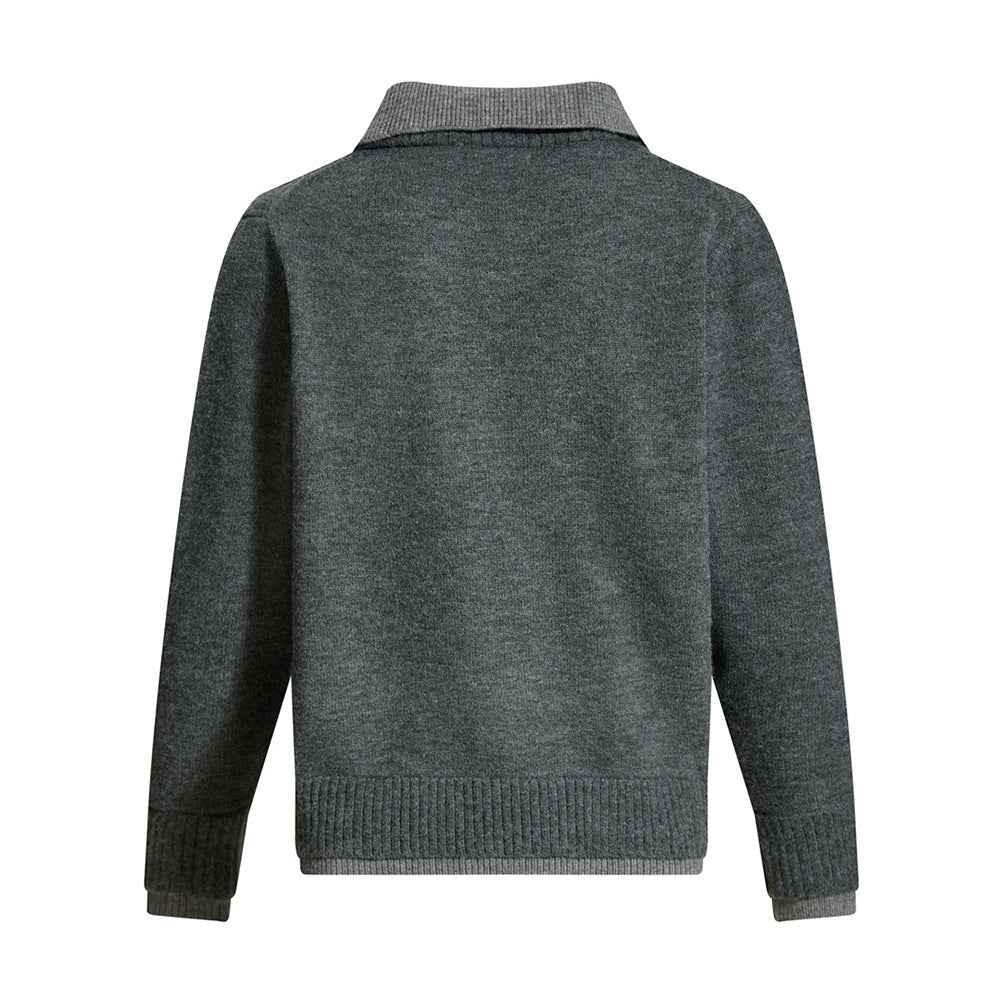 Breathable Oversized Collared Long Sleeve Sweater