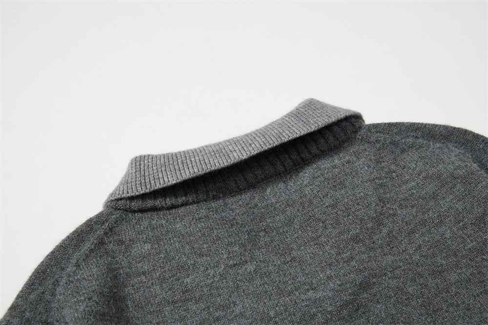 Breathable Oversized Collared Long Sleeve Sweater