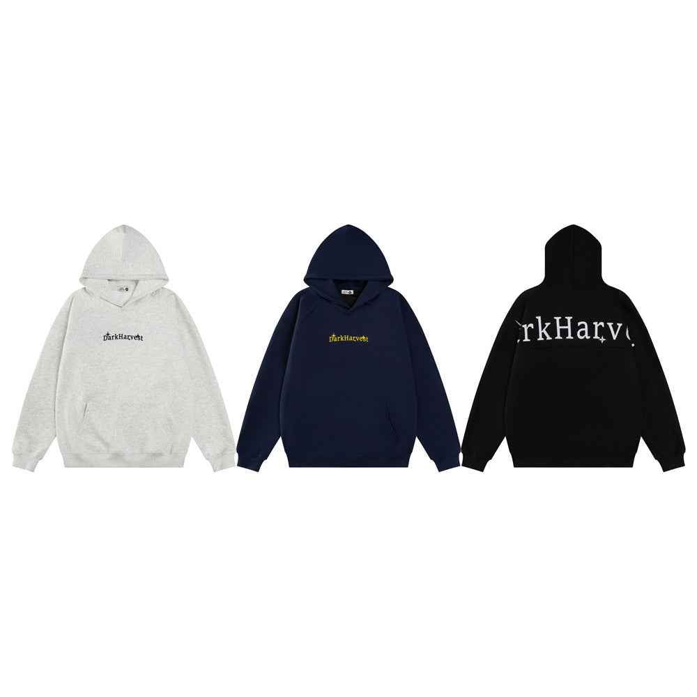 Y2K Breathable Retro Logo Print Casual Hoodie