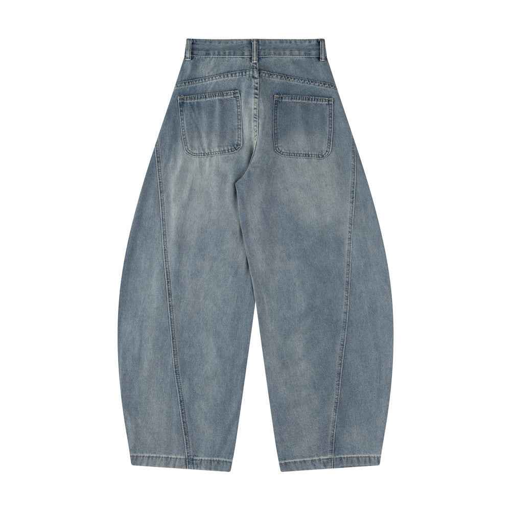 Stylish Star Embellished Curved Wide Leg Jeans