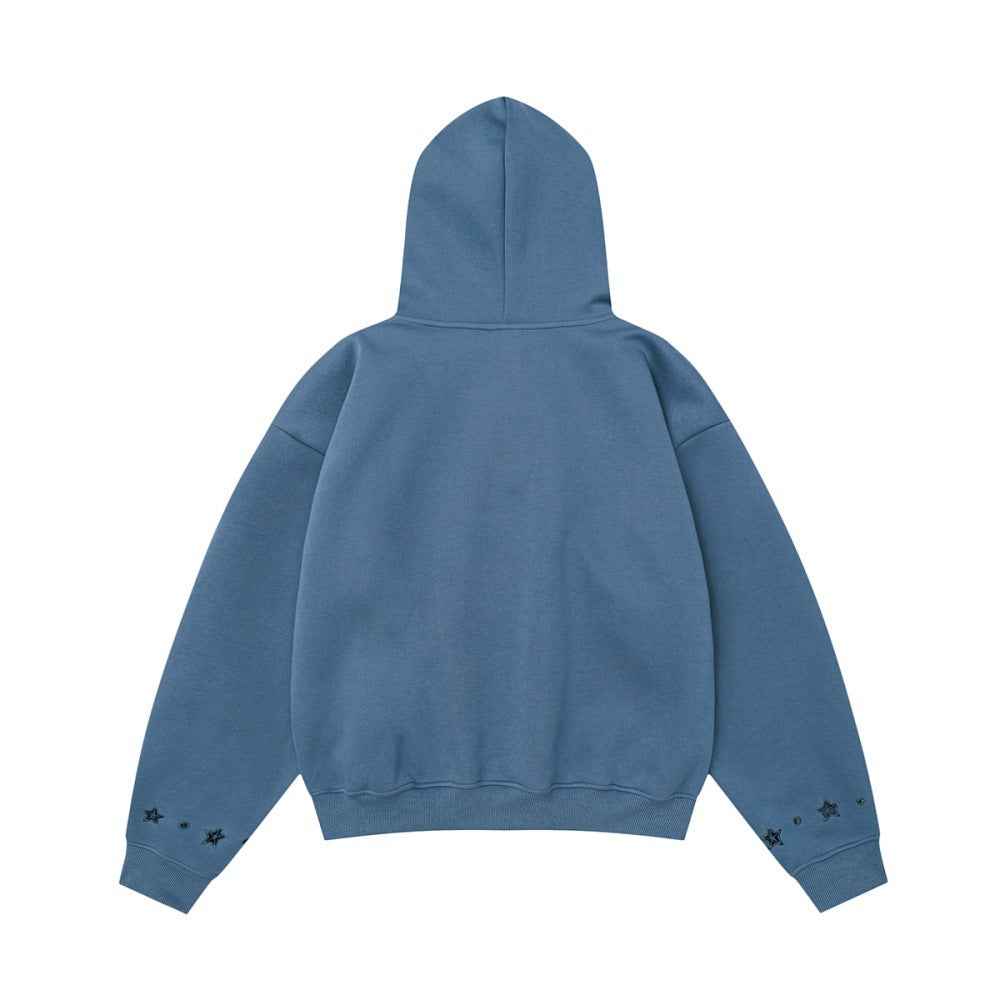 Breathable Starry Embroidered Loose Fit Hoodie