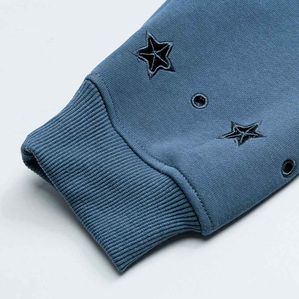 Breathable Starry Embroidered Loose Fit Hoodie