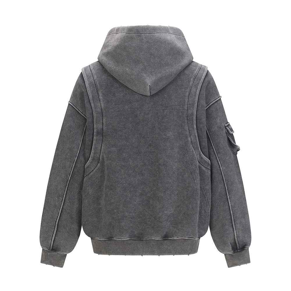 Chic Streetwear Grungy Distressed Washed Hoodie