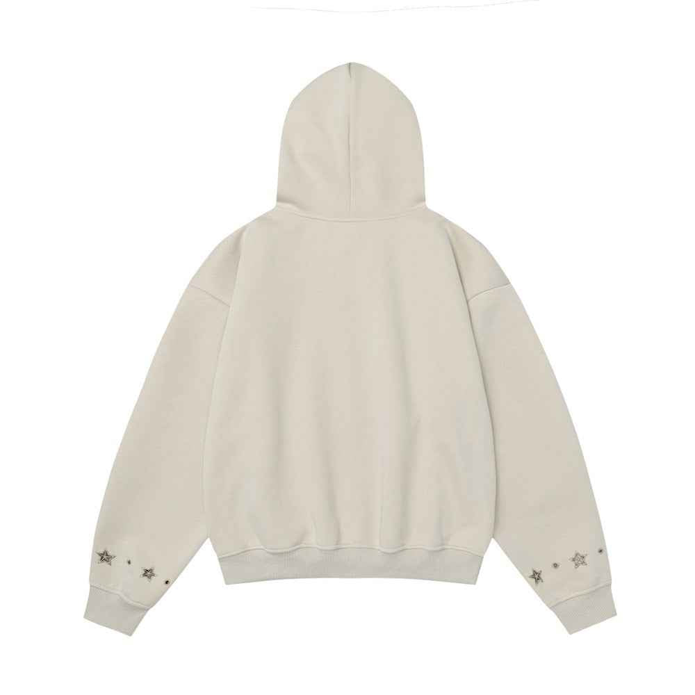 Breathable Starry Embroidered Loose Fit Hoodie