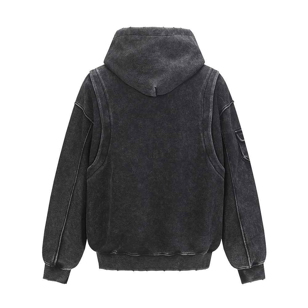 Chic Streetwear Grungy Distressed Washed Hoodie