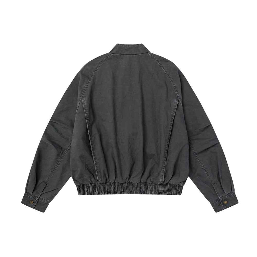 Mens Classic Plush Washed Punk Denim Jacket
