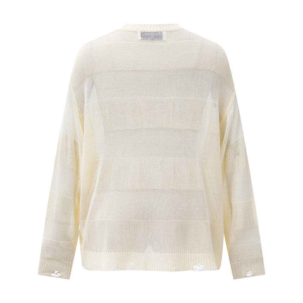 Y2K Cozy Oversized Cool Knit Ripped Sweater