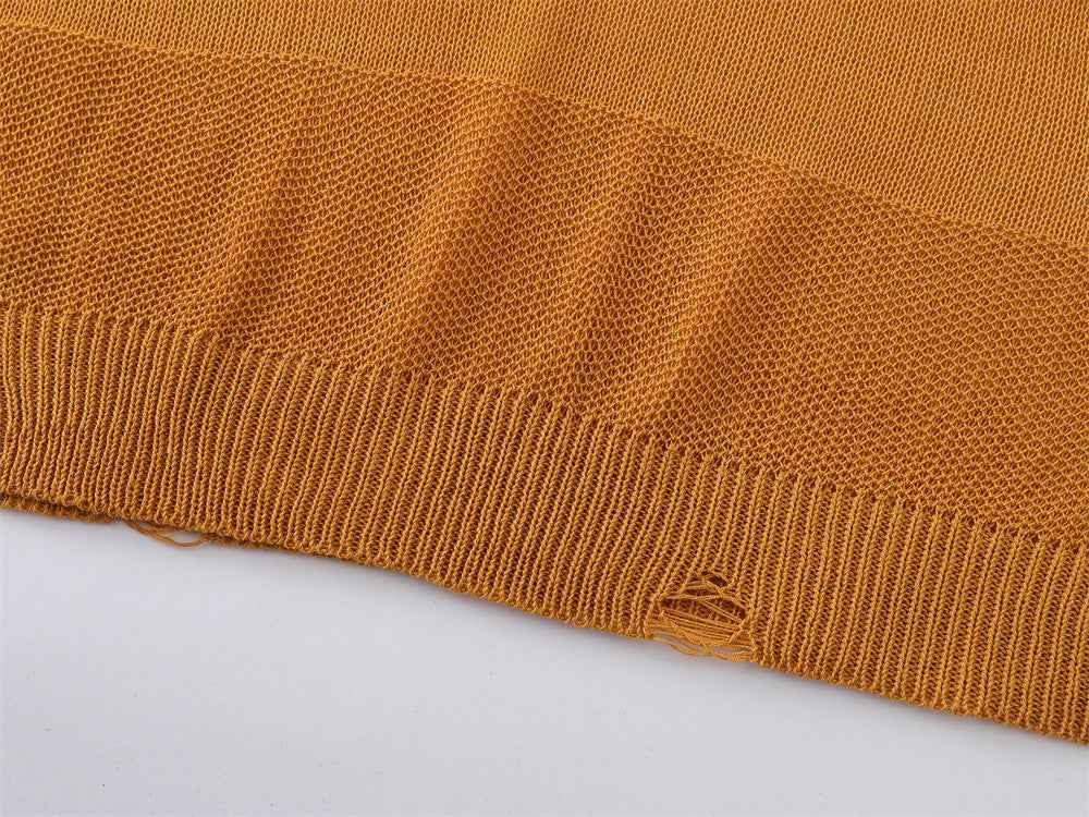 Y2K Cozy Oversized Cool Knit Ripped Sweater