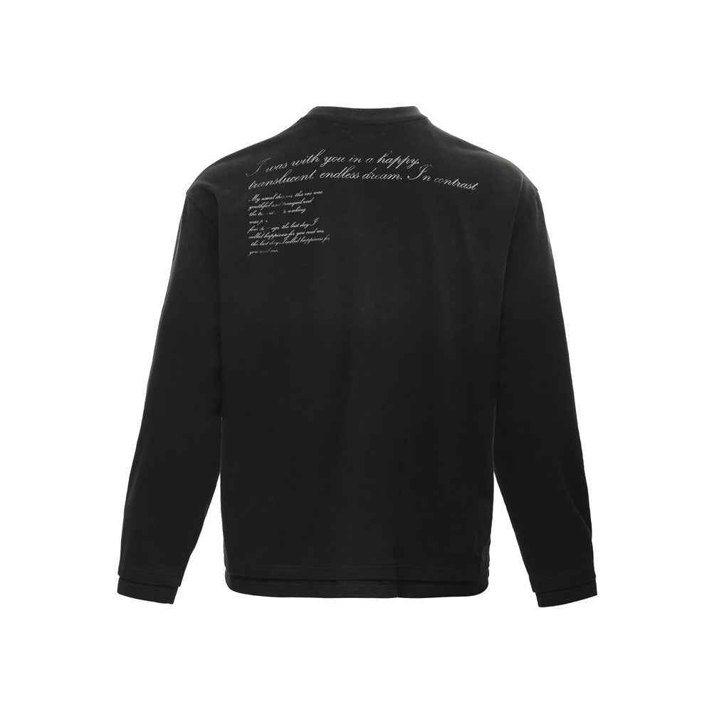 Y2K Grunge Painted Dark Print Long Sleeve T-Shirt