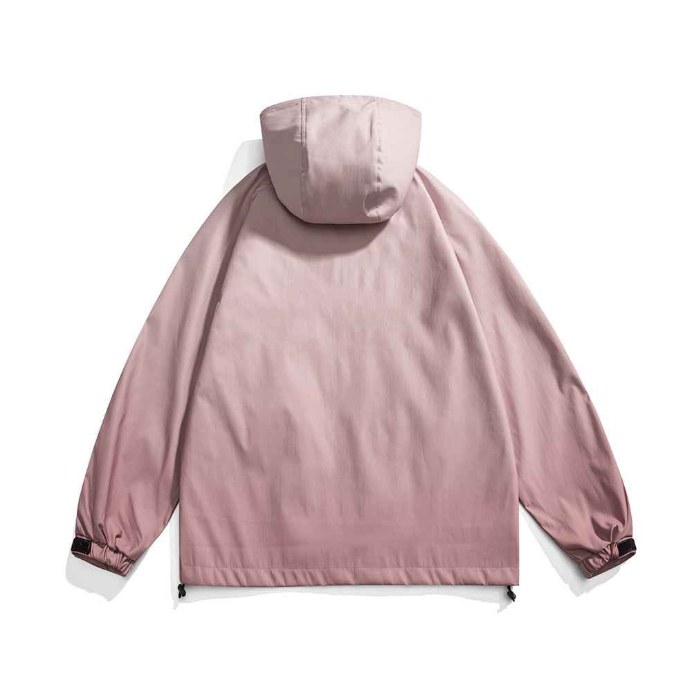 Y2K Streetwear Gradient Tie Dye Hooded Windbreaker Jacket