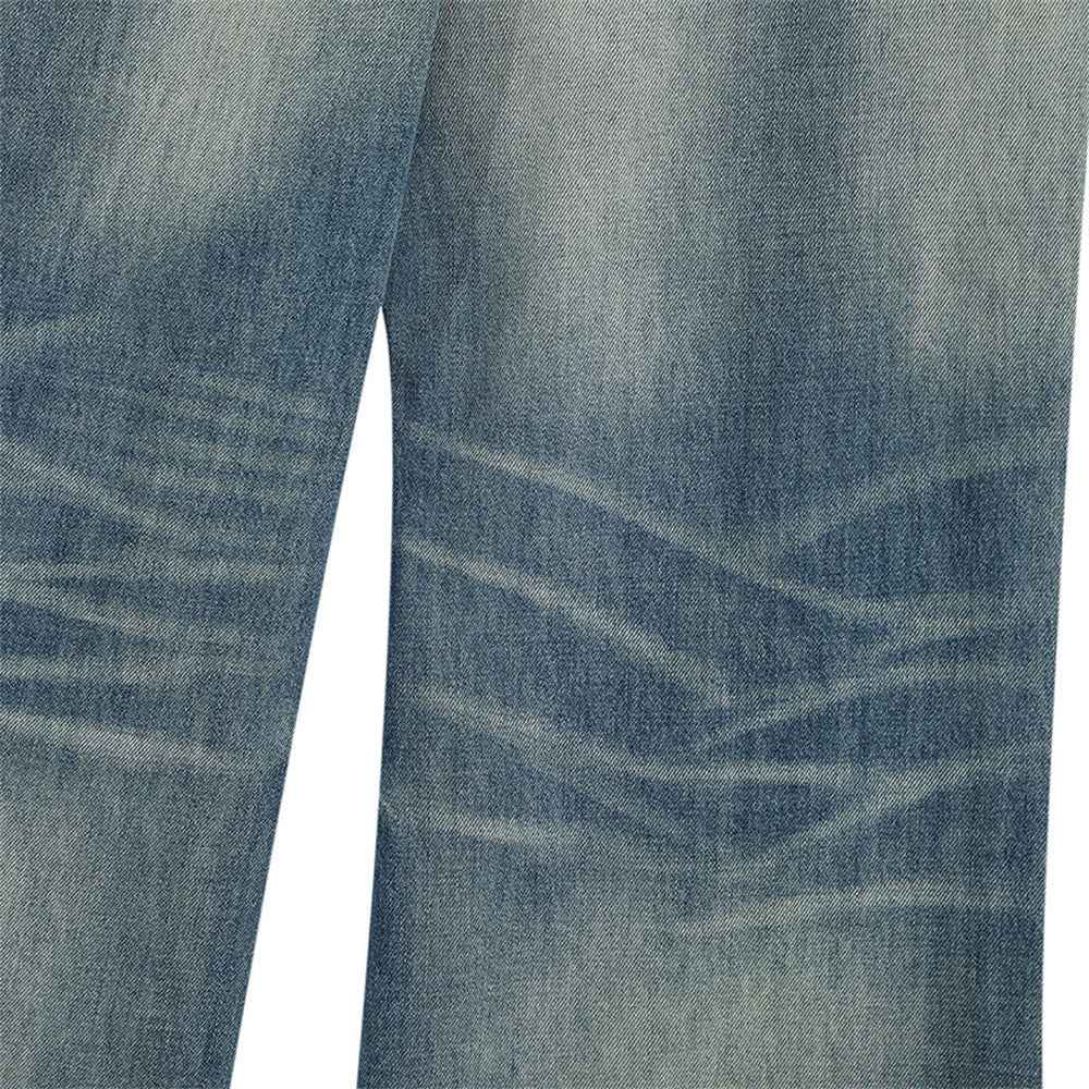 Flexible Streetweear Faded Gradient Denim Flare Jeans