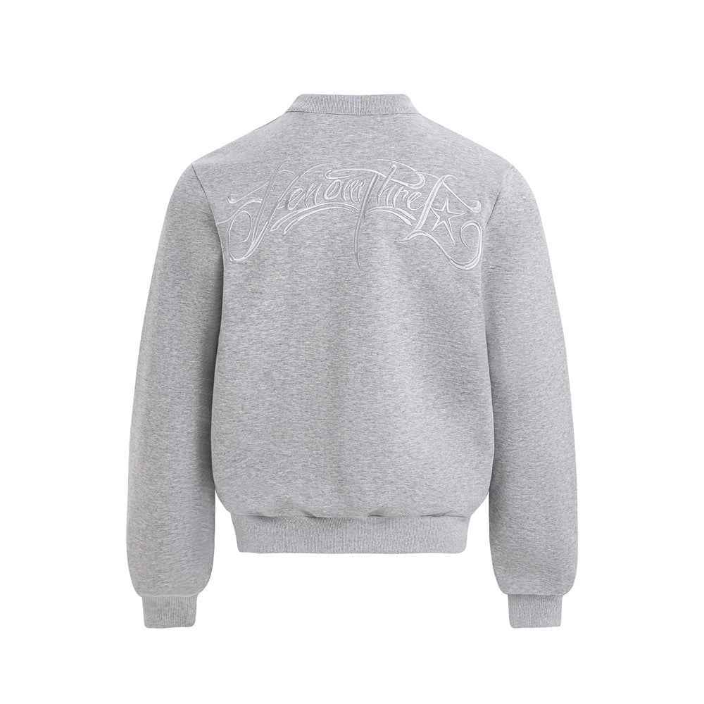 Minimalist Embroidered Button-Up Casual Sweatshirt