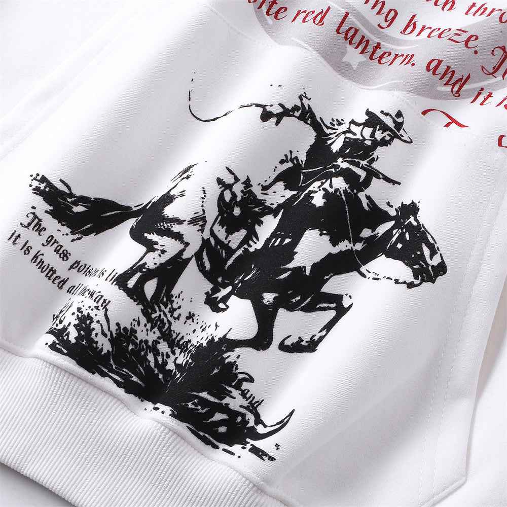 Lightweight Cool Retro Vintage Knight Print Hoodie
