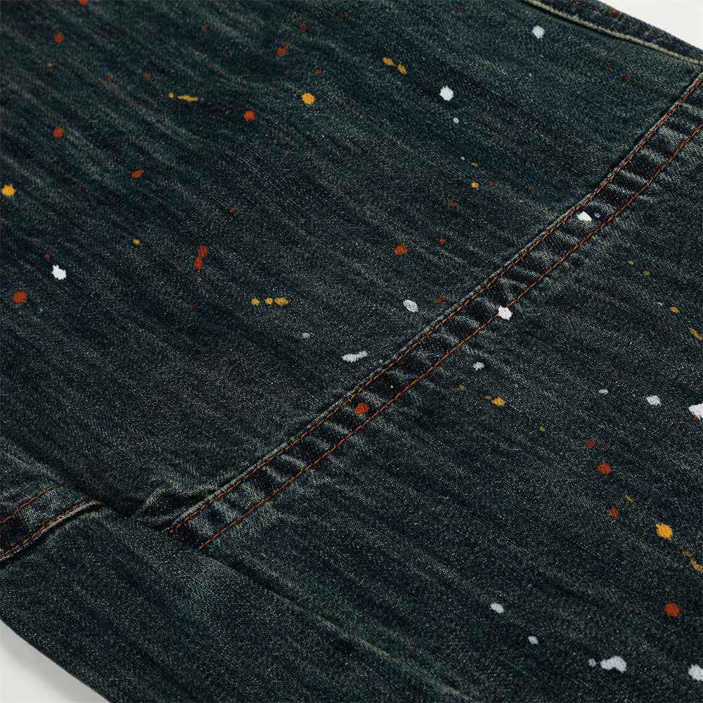 Y2K Streetwear Bold Paint Splatter Denim Jeans