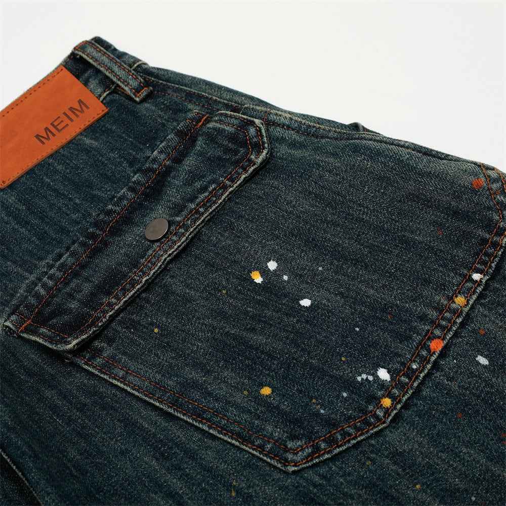 Y2K Streetwear Bold Paint Splatter Denim Jeans