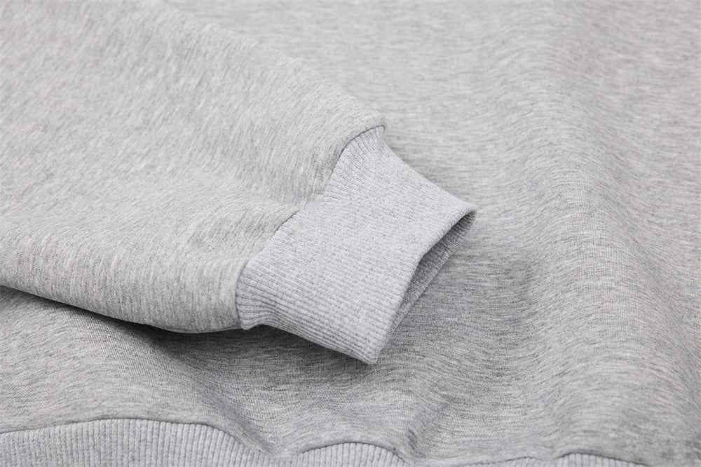 Minimalist Embroidered Button-Up Casual Sweatshirt