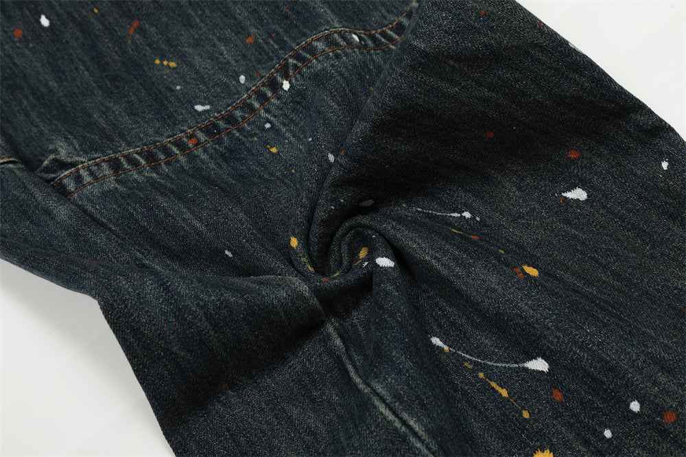 Y2K Streetwear Bold Paint Splatter Denim Jeans