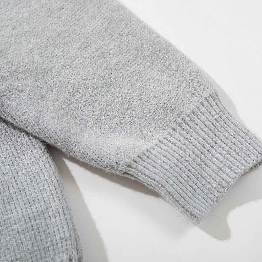 Breathable Minimalist European Style Knit Polo Sweater