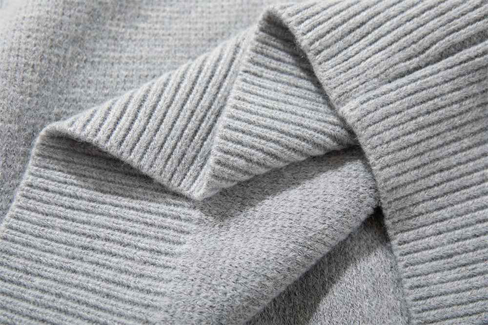 Breathable Minimalist European Style Knit Polo Sweater