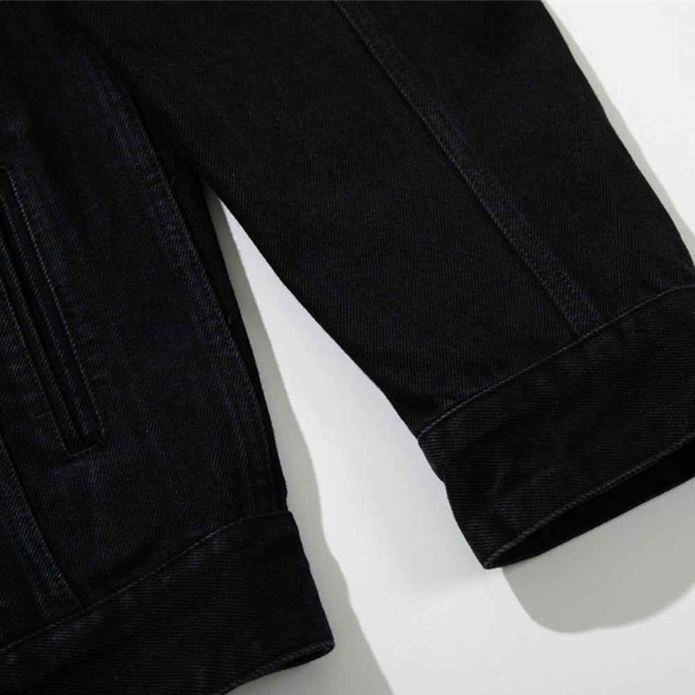 Streetwear Unique Deconstructed Black Denim Jacket
