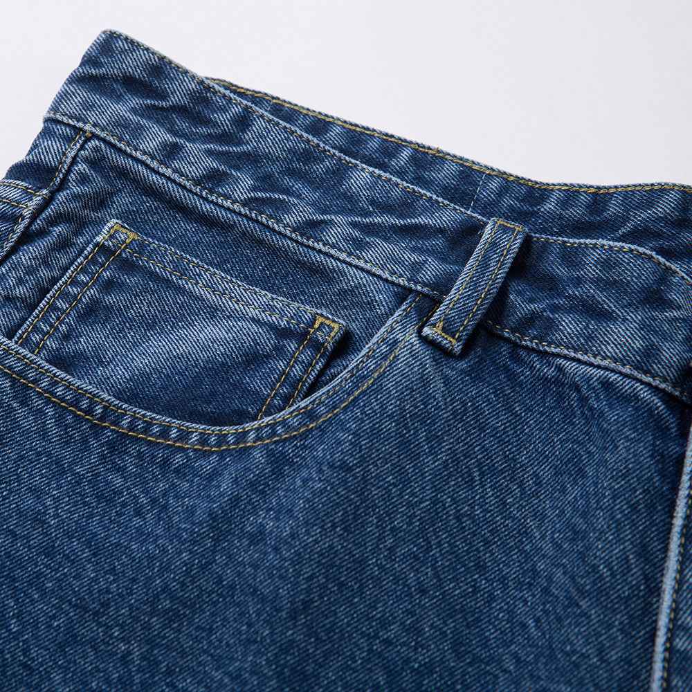 Y2K American Style Button-Fly Denim Straight Leg Jeans