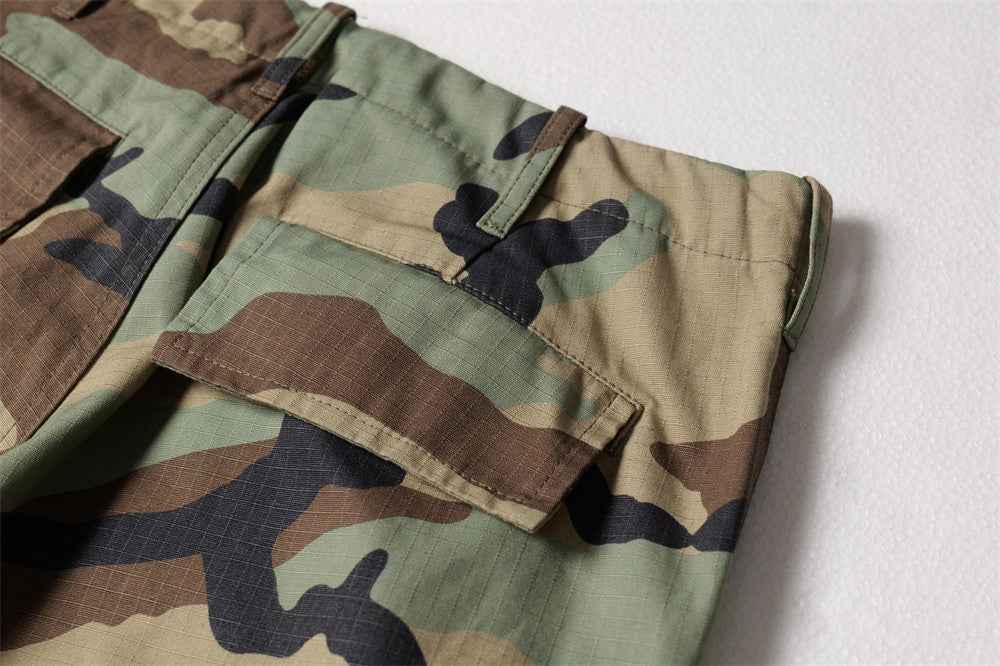 Elevated Camouflage Loose Wide Leg Cargo Pants