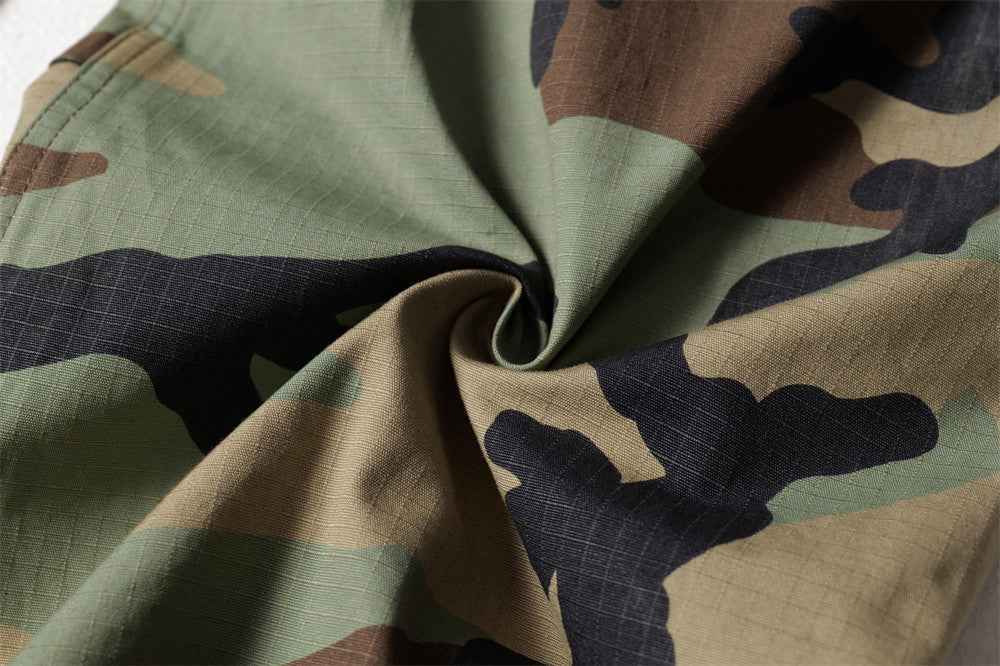 Elevated Camouflage Loose Wide Leg Cargo Pants