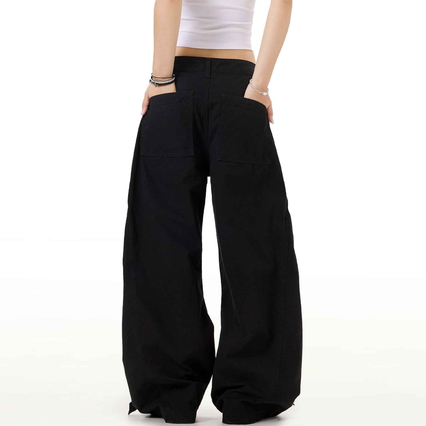 High Street Deconstructed Wide Leg Casual Jeans