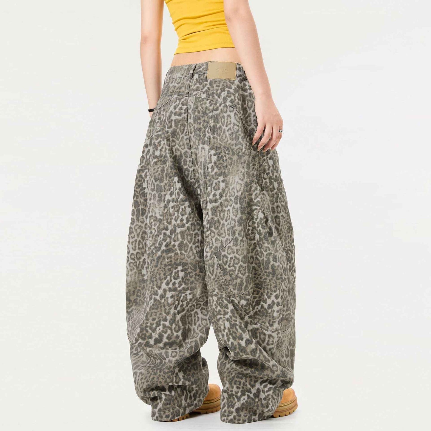 Breathable Hip Hop Leopard Print Wide Leg Pants