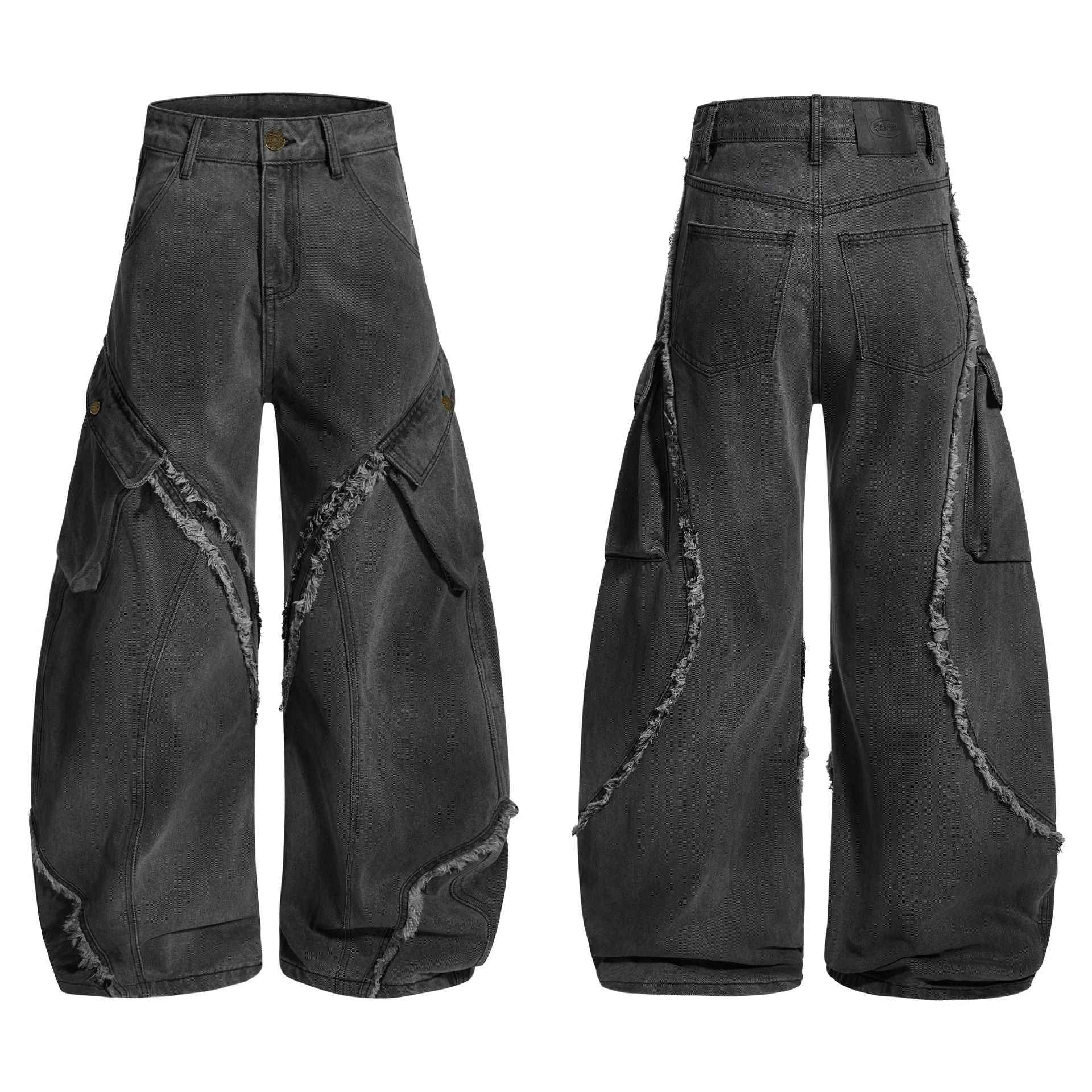 Elevated Streetwear Retro Distressed Wide Leg Jeans