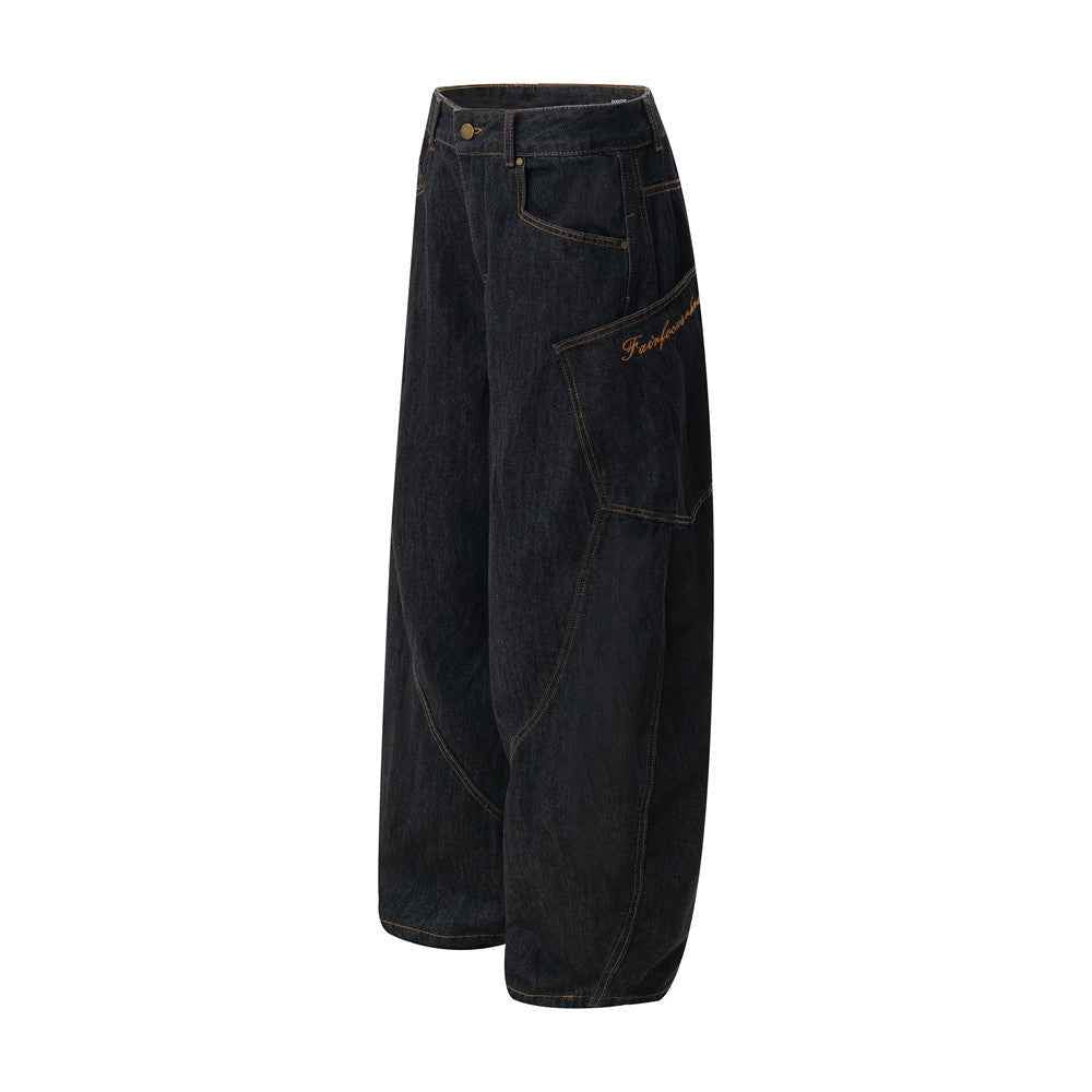 Y2K Unique Split Design Straight Leg Cargo Jeans