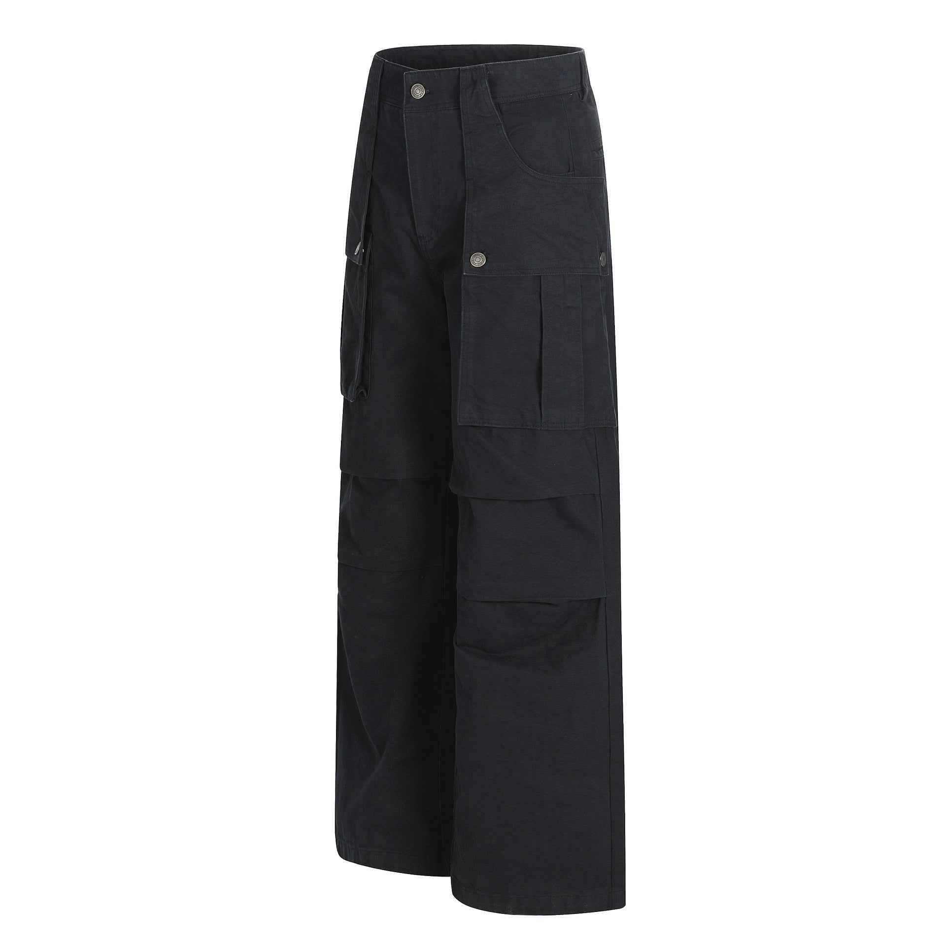 Versatile Loose-Fit Casual Solid Straight-Leg Cargo Pants