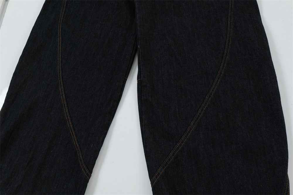 Y2K Unique Split Design Straight Leg Cargo Jeans
