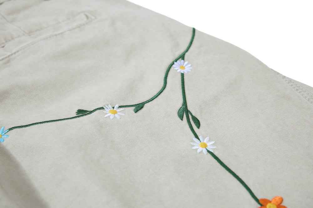 Y2K Luxury Floral Embroidered Wide-Leg Jeans