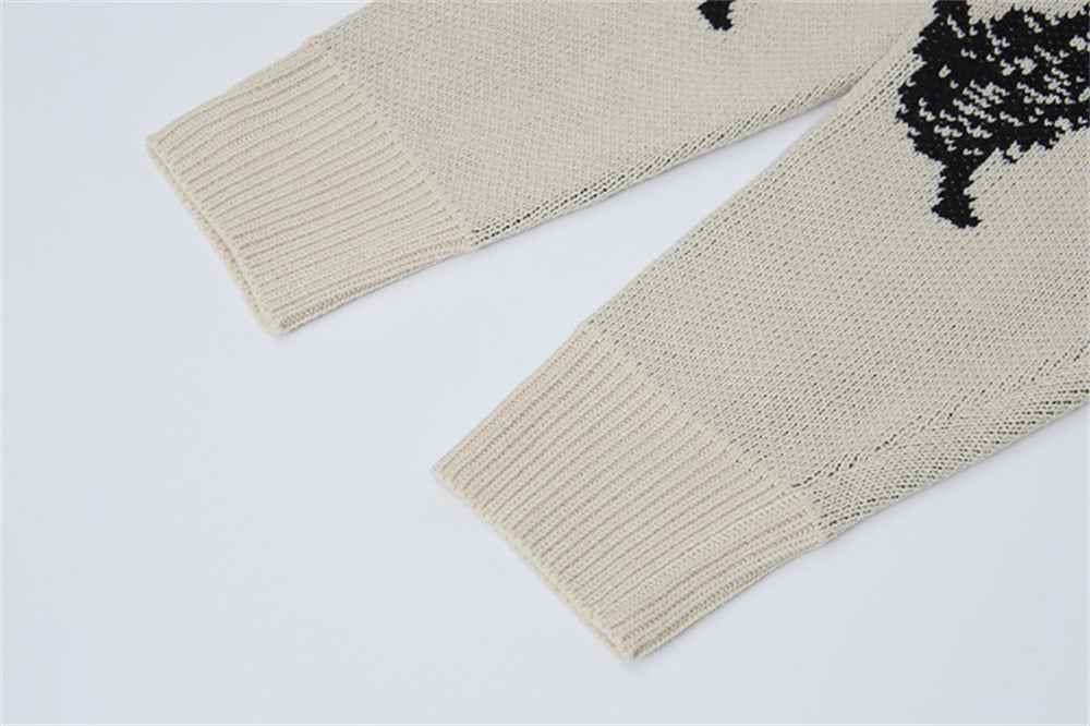 Women Butterfly Print Cozy Loose Knit Sweater