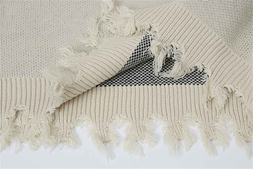 Winter Flexible Y2K Lazy Cross Zipper Sweater